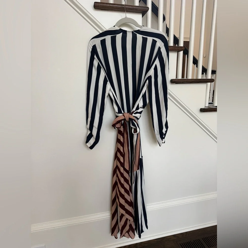 REISS Nola Colourblock Stripe Asymmetric Midi Dress – Excellent Condition - Picture 9 of 14